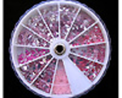Strasuri roz diferite forme pentru nail art