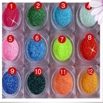 Set sclipici neon 12 cutii pentru nail art