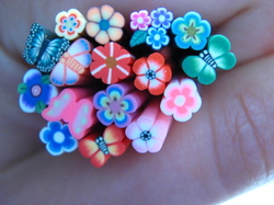 Set 17 betisoare fimo flori si fluturi pentru nail art